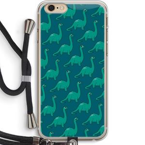 CaseCompany Diplodocus: iPhone 6 PLUS / 6S PLUS Transparant Hoesje met koord