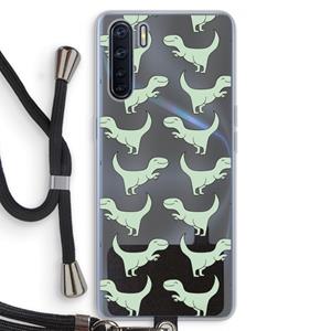 CaseCompany Dinos: Oppo A91 Transparant Hoesje met koord