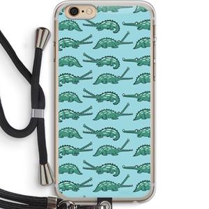 CaseCompany Kroko: iPhone 6 PLUS / 6S PLUS Transparant Hoesje met koord