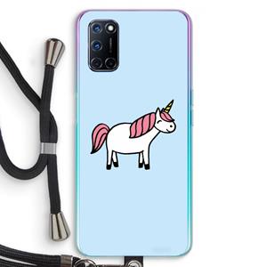 CaseCompany Eenhoorn: Oppo A92 Transparant Hoesje met koord