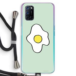 CaseCompany Spiegelei: Oppo A92 Transparant Hoesje met koord