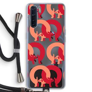 CaseCompany Dogs: Oppo A91 Transparant Hoesje met koord