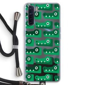 CaseCompany Crocs: Oppo A91 Transparant Hoesje met koord