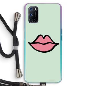 CaseCompany Kusje: Oppo A92 Transparant Hoesje met koord
