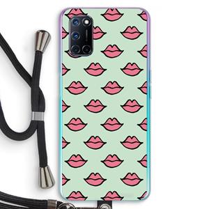 CaseCompany Lipjes: Oppo A92 Transparant Hoesje met koord