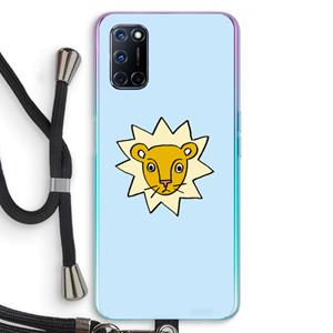 CaseCompany Kleine leeuw: Oppo A92 Transparant Hoesje met koord