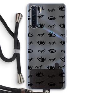 CaseCompany Eye pattern #2: Oppo A91 Transparant Hoesje met koord