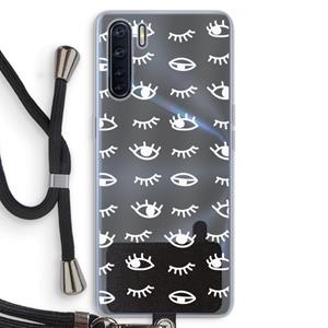 CaseCompany Eye pattern #3: Oppo A91 Transparant Hoesje met koord