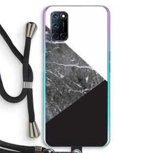 CaseCompany Combinatie marmer: Oppo A92 Transparant Hoesje met koord