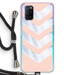 CaseCompany Marmeren pijlen: Oppo A92 Transparant Hoesje met koord