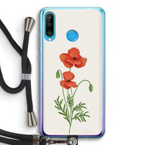 CaseCompany Red poppy: Huawei P30 Lite Transparant Hoesje met koord