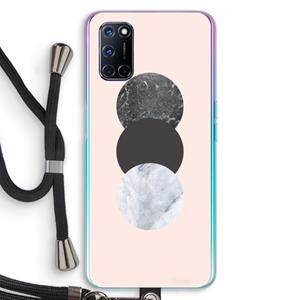 CaseCompany Marmeren cirkels: Oppo A92 Transparant Hoesje met koord