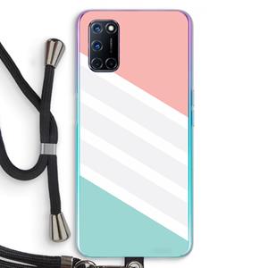 CaseCompany Strepen pastel: Oppo A92 Transparant Hoesje met koord