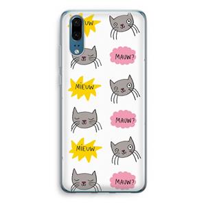 CaseCompany Meow: Huawei P20 Transparant Hoesje