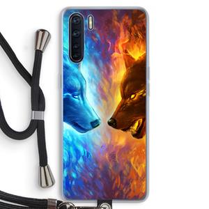 CaseCompany Fire & Ice: Oppo A91 Transparant Hoesje met koord