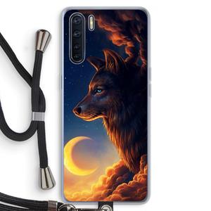 CaseCompany Night Guardian: Oppo A91 Transparant Hoesje met koord
