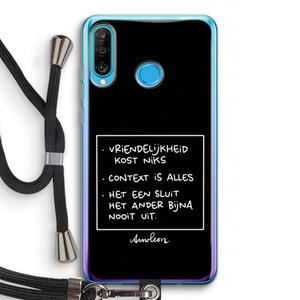 CaseCompany Mijn Motto's: Huawei P30 Lite Transparant Hoesje met koord