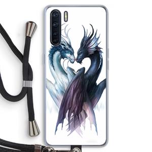 CaseCompany Yin Yang Dragons: Oppo A91 Transparant Hoesje met koord