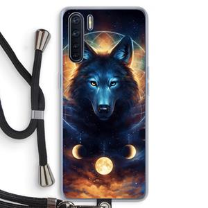 CaseCompany Wolf Dreamcatcher: Oppo A91 Transparant Hoesje met koord