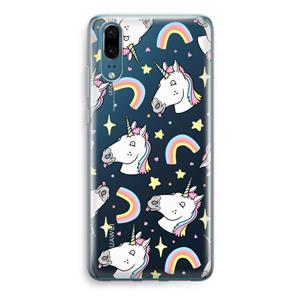 CaseCompany Rainbow Unicorn: Huawei P20 Transparant Hoesje