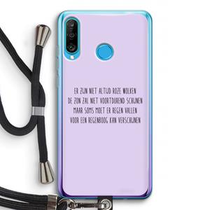 CaseCompany Regenboog: Huawei P30 Lite Transparant Hoesje met koord