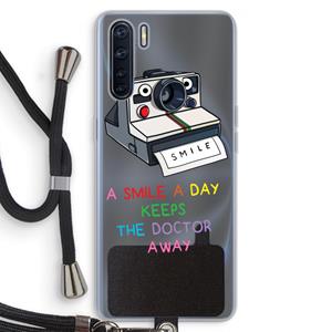 CaseCompany Smile: Oppo A91 Transparant Hoesje met koord