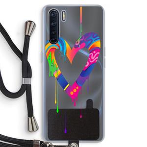 CaseCompany Melts My Heart: Oppo A91 Transparant Hoesje met koord