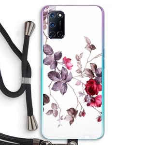 CaseCompany Mooie bloemen: Oppo A92 Transparant Hoesje met koord