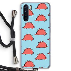 CaseCompany Dinosawrr: Oppo A91 Transparant Hoesje met koord