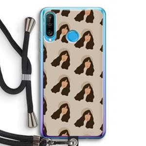 CaseCompany Bonjour mon amour: Huawei P30 Lite Transparant Hoesje met koord