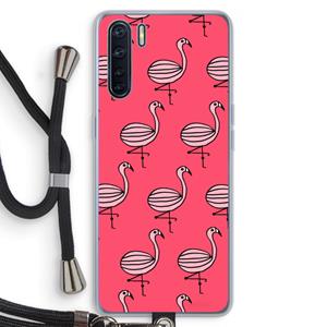 CaseCompany Flamingo: Oppo A91 Transparant Hoesje met koord