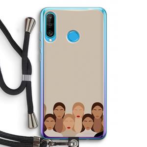 CaseCompany Girls girls girls: Huawei P30 Lite Transparant Hoesje met koord