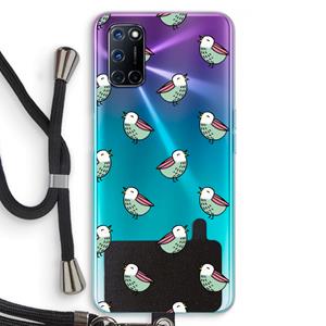 CaseCompany Vogeltjes: Oppo A92 Transparant Hoesje met koord