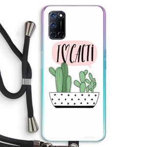 CaseCompany I love cacti: Oppo A92 Transparant Hoesje met koord
