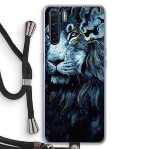 CaseCompany Darkness Lion: Oppo A91 Transparant Hoesje met koord