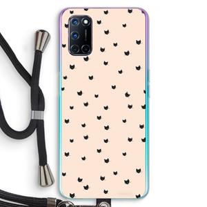 CaseCompany Kleine kattenkopjes: Oppo A92 Transparant Hoesje met koord