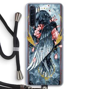 CaseCompany Golden Raven: Oppo A91 Transparant Hoesje met koord