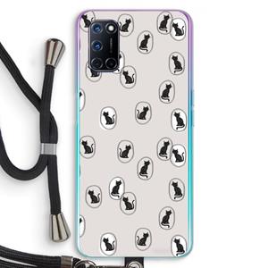 CaseCompany Miauw: Oppo A92 Transparant Hoesje met koord