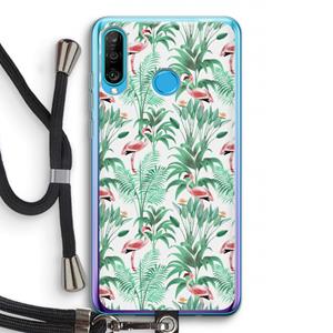 CaseCompany Flamingo bladeren: Huawei P30 Lite Transparant Hoesje met koord