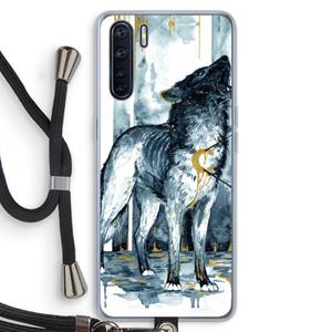 CaseCompany Bleeding Soul: Oppo A91 Transparant Hoesje met koord