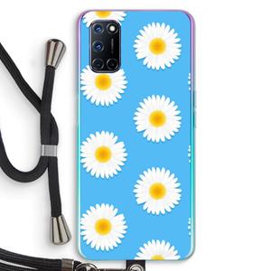 CaseCompany Margrietjes: Oppo A92 Transparant Hoesje met koord