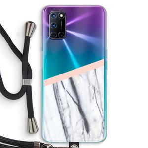 CaseCompany A touch of peach: Oppo A92 Transparant Hoesje met koord