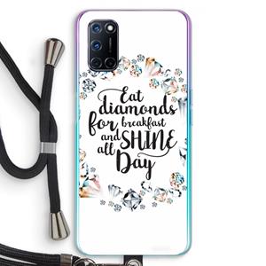 CaseCompany Diamonds: Oppo A92 Transparant Hoesje met koord
