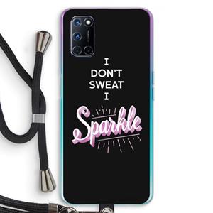 CaseCompany Sparkle quote: Oppo A92 Transparant Hoesje met koord