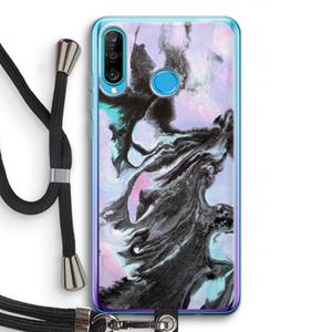 CaseCompany Pastel zwart: Huawei P30 Lite Transparant Hoesje met koord