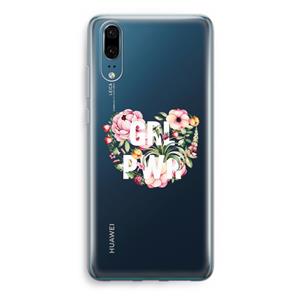 CaseCompany GRL PWR Flower: Huawei P20 Transparant Hoesje
