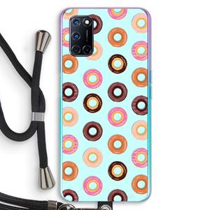 CaseCompany Donuts: Oppo A92 Transparant Hoesje met koord