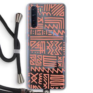 CaseCompany Marrakech Pink: Oppo A91 Transparant Hoesje met koord