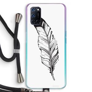 CaseCompany Pluim: Oppo A92 Transparant Hoesje met koord