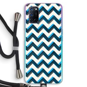 CaseCompany Onderbroken lijn: Oppo A92 Transparant Hoesje met koord